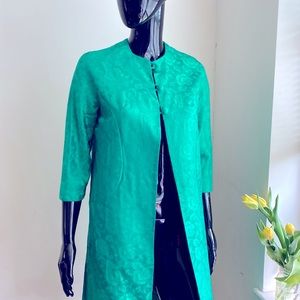 Green Embroidered Duster